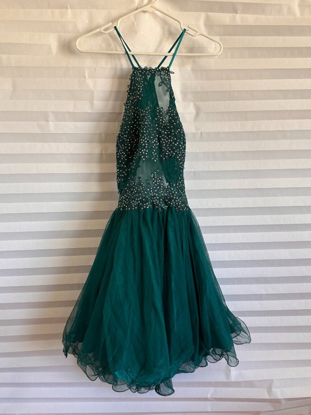 Blondie Nites Emerald Green Open Back Formal Prom Party Dress Size 11
